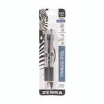 Zebra M/F 301 Stainless Steel Retractable Pen and Pencil Set, 0.7 mm Black Pen, 0.5 mm HB Pencil, Stainless Steel Barrels