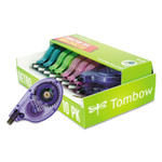 Tombow MONO Original Correction Tape, Assorted RetroColor Applicators, 0.17" x 394", 10/Pack