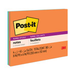 Post-it Notes Super Sticky Meeting Notes in Energy Boost Collection Colors, 8" x 6", 45 Sheets/Pad, 4 Pads/Pack (MMM6845SSP) View Product Image