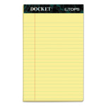 TOPS Docket Ruled Perforated Pads, Narrow Rule, 50 Canary-Yellow 5 x 8 Sheets, 12/Pack