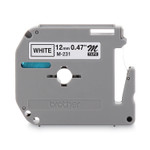 Brother P-Touch M Series Tape Cartridge for P-Touch Labelers, 0.47" x 26.2 ft, Black on White