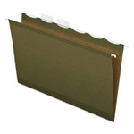 Pendaflex Ready-Tab Extra Capacity Reinforced Colored Hanging Folders, Letter Size, 1/5-Cut Tabs, Standard Green, 20/Box (PFX42701) View Product Image
