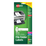 Avery Mini-Sheets Permanent File Folder Labels, 0.66 x 3.44, White, 12/Sheet, 25 Sheets/Pack (AVE2181) View Product Image