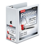 Cardinal Premier Easy Open ClearVue Locking Slant-D Ring Binder, 3 Rings, 5" Capacity, 11 x 8.5, White (CRD10350) View Product Image