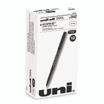 uniball ONYX Rollerball Pen, Stick, Fine 0.7 mm, Black Ink, Black Barrel, Dozen