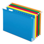 Pendaflex Extra Capacity Reinforced Hanging File Folders with Box Bottom, 2" Capacity, Legal Size, 1/5-Cut Tabs, Assorted Colors,25/BX (PFX4153X2ASST) View Product Image