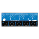 Victor Easy Read Stainless Steel Ruler, Standard/Metric, 18".25 Long, Blue