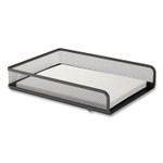 TRU RED Front-Load Stackable Wire Mesh Document Tray, 1 Section, Letter-Size, 9.37 x 12.48 x 2.32, Matte Black