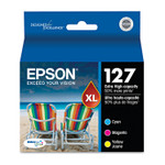 Epson T127520-S (127) DURABrite Ultra Extra High-Yield Ink, Cyan/Magenta/Yellow, 3/Pack View Product Image