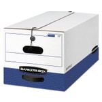 Bankers Box LIBERTY Heavy-Duty Strength Storage Boxes, Letter Files, 12.25" x 24.13" x 10.75", White/Blue, 12/Carton
