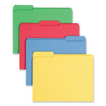 Smead Reinforced Top Tab Colored File Folders, 1/3-Cut Tabs: Assorted, Letter Size, 0.75" Expansion, Assorted Colors, 12/Pack