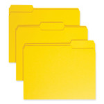 Smead Colored File Folders, 1/3-Cut Tabs: Assorted, Letter Size, 0.75" Expansion, Yellow, 100/Box
