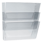 Storex Wall File, 3 Sections, Legal Size 16" x 4" x 14", Clear, 3/Set