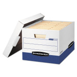 Bankers Box R-KIVE Heavy-Duty Storage Boxes, Letter/Legal Files, 12.75" x 16.5" x 10.38", White/Blue, 12/Carton (FEL07243) View Product Image