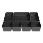 TRU RED Ten-Compartment Plastic Drawer Organizer, 7.83 x 8.19 x 5.35, Black View Product Image