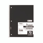 Mead Spiral Notebook, 1-Subject, Wide/Legal Rule, Randomly Assorted Cover Color, (70) 10.5 x 7.5 Sheets