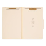 Smead Four-Section Top Tab Classification Folders, 2" Expansion, 1 Divider, 4 Fasteners, Legal Size, Manila, 10/Box