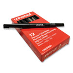 Universal Porous Point Pen, Stick, Medium 0.7 mm, Black Ink, Black Barrel, Dozen (UNV50502) View Product Image