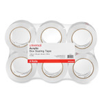 Universal Deluxe General-Purpose Acrylic Box Sealing Tape, 2 mil, 3" Core, 1.88" x 109 yds, Clear, 6/Pack (UNV53200) Product Image 