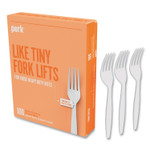 Perk Heavyweight Plastic Cutlery, Fork, White, 100/Pack View Product Image