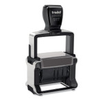Trodat Professional 12-Message Date Stamp, Self-Inking, 2.25 x 0.38, Black