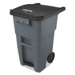 Rubbermaid Commercial Brute Step-On Rollouts, 50 gal, Metal/Plastic, Gray (RCP1971956) View Product Image