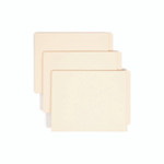 Smead Heavyweight Manila End Tab Folders, 9.5" High Front, Straight Tabs, Letter Size, 0.75" Expansion, Manila, 100/Box