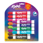 EXPO Low Odor Dry Erase Vibrant Color Markers, Broad Chisel Tip, Assorted Colors, 12/Set (SAN1927525) View Product Image