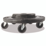 Rubbermaid Commercial Brute Quiet Dolly, 250 lb Capacity, 18.25" Diameter x 6.63"h, Black