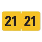 Smead Year 2021 End Tab Folder Labels, 1.5 x 0.75, Yellow/Black, 500 Labels/Roll
