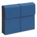 Smead Extra-Wide Expanding Wallets with Elastic Cord, 5.25" Expansion, 1 Section, Elastic Cord Closure, Letter Size, Navy Blue