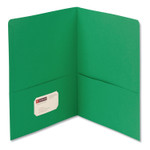 Smead Two-Pocket Folder, Textured Paper, 100-Sheet Capacity, 11 x 8.5, Green, 25/Box (SMD87855) View Product Image