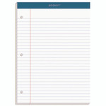 TOPS Double Docket Ruled Pads with Extra Sturdy Back, Wide/Legal Rule, 100 White 8.5 x 11.75 Sheets