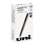 uniball ONYX Roller Ball Pen, Stick, Fine 0.7 mm, Blue Ink, Black/Blue Barrel, Dozen (UBC60145) View Product Image