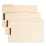 Smead Top Tab Fastener Folders, 1/3-Cut Tabs: Assorted, 0.75" Expansion, 2 Fasteners, Legal Size, Manila Exterior, 50/Box (SMD19537)