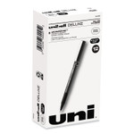 uniball Deluxe Roller Ball Pen, Stick, Micro 0.5 mm, Black Ink, Metallic Gray Barrel, Dozen (UBC60025) View Product Image