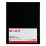 Universal Laminated Two-Pocket Folder, Cardboard Paper, 100-Sheet Capacity, 11 x 8.5, Black, 25/Box View Product Image