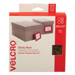 VELCRO Brand Sticky-Back Fasteners with Dispenser Box, Removable Adhesive, 0.75" dia, Beige, 200/Roll (VEK90140) View Product Image