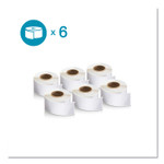 DYMO LW Address Labels, 1.13" x 3.5", White, 130 Labels/Roll, 6 Rolls/Pack
