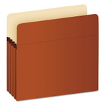Pendaflex Earthwise by Pendaflex Recycled File Pockets, 3.5" Expansion, Letter Size, Red Fiber