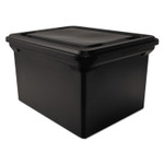 Advantus File Tote with Lid, Letter/Legal Files, 14.25" x 18" x 10.88", Black (AVT34052) View Product Image