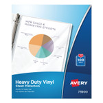 Avery Top-Load Vinyl Sheet Protectors, Heavy Gauge, Letter, Clear, 100/Box (AVE73900) View Product Image