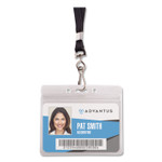 Advantus Resealable Badge Holders Combo Pack with 36" Lanyard, Horizontal, Frost 4.13" x 3.75" Holder, 3.88" x 2.63" Insert, 20/Pack