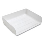 TRU RED Side-Load Stackable Plastic Document Tray, 1 Section, Letter-Size, 12.63 x 9.72 x 3.01, White, 6/Pack