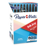 Paper Mate InkJoy 50ST Ballpoint Pen, Stick, Medium 1 mm, Black Ink, Clear Barrel, 60/Pack