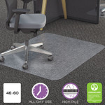 deflecto All Day Use Chair Mat - All Carpet Types, 46 x 60, Rectangle, Clear
