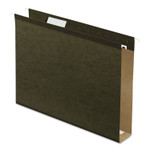 Pendaflex Extra Capacity Reinforced Hanging File Folders with Box Bottom, 2" Capacity, Letter Size, 1/5-Cut Tabs, Green, 25/Box