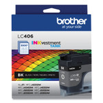 Brother LC406BKS INKvestment Ink, 3,000 Page-Yield, Black