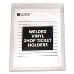 C-Line Clear Vinyl Shop Ticket Holders, Both Sides Clear, 15 Sheets, 8.5 x 11, 50/Box