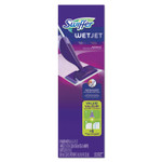 Swiffer WetJet Mop, 11 x 5 White Cloth Head, 46" Purple/Silver Aluminum/Plastic Handle